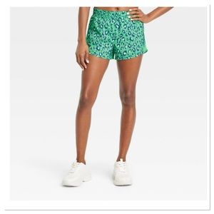 Womens Leopard Print Mid-Rise Running Shorts All In Motion NWT